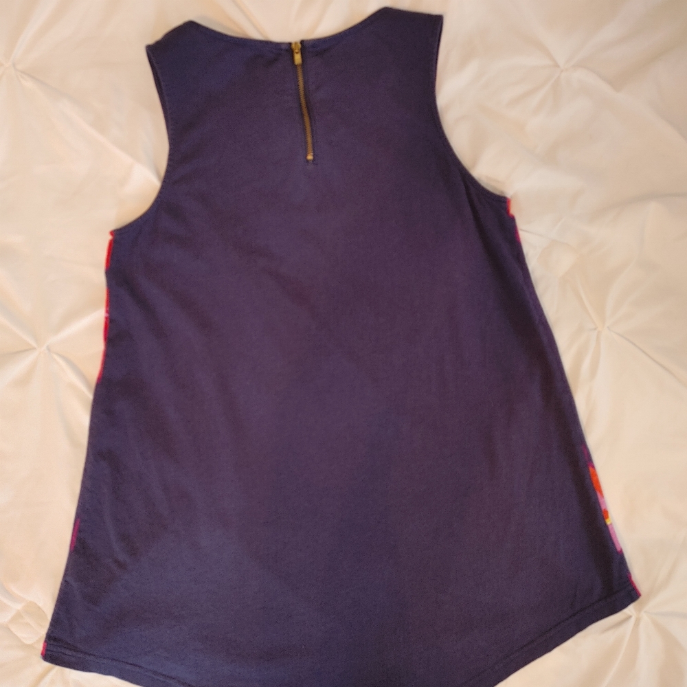 Lilly Pulitzer 2012 Print Tank with Zip Back, Navy S - Picture 2 of 10